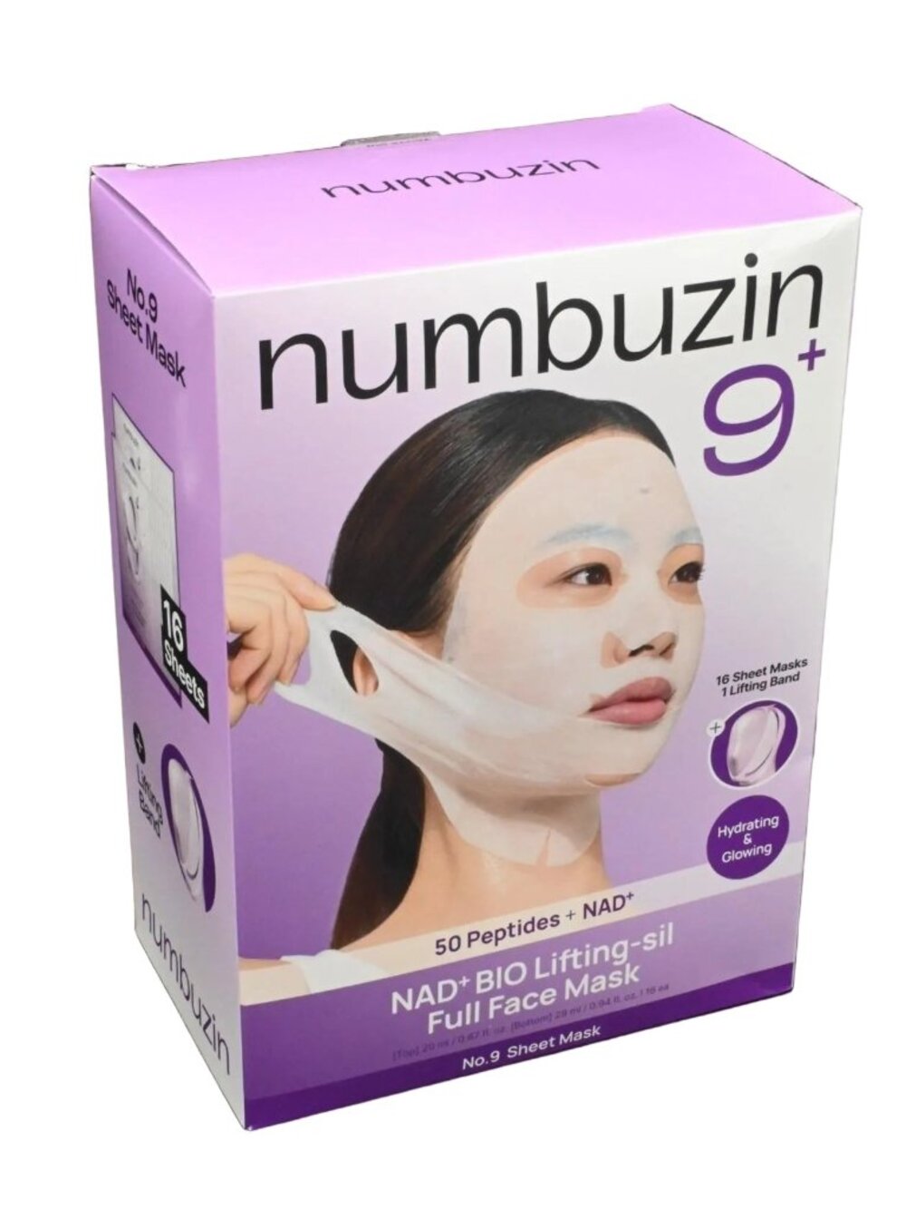 Numbuzin 9 NAD+ BIO Lifting-sil Full Face Mask Sheet 4 Masks - NEW
